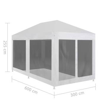 Party Tent with 6 Mesh Sidewalls 6x3 m - Outdoor Events