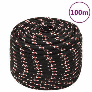 Durable Black Boat Rope 12mm 100m Polypropylene - Hipo Market