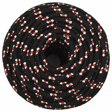 Durable Black Boat Rope 12mm 100m Polypropylene - Hipo Market