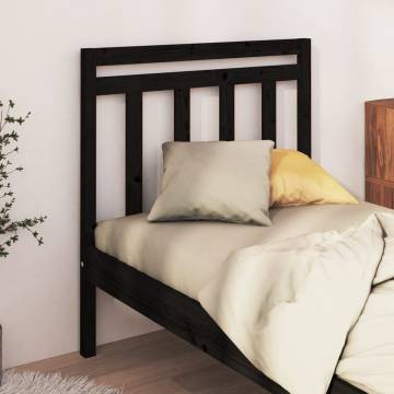 Stylish Black Solid Wood Pine Bed Headboard | Hipomarket UK