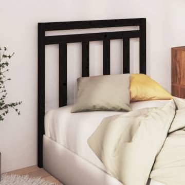 Stylish Black Solid Wood Pine Bed Headboard | Hipomarket UK