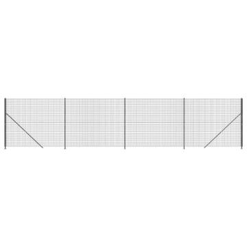 Wire Mesh Fence with Flange Anthracite 1.4x10 m | HipoMarket