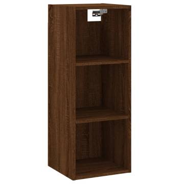 Stylish Highboard Brown Oak - 34.5x34x180 cm - Hipomarket