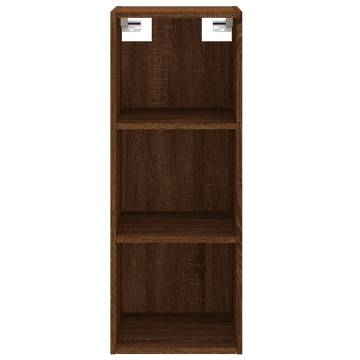 Stylish Highboard Brown Oak - 34.5x34x180 cm - Hipomarket