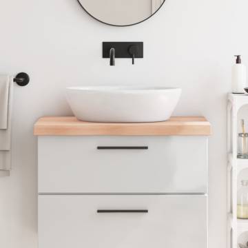 Bathroom Countertop 80x60 cm - Untreated Solid Oak Wood