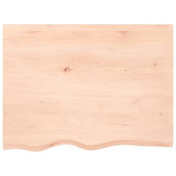 Bathroom Countertop 80x60 cm - Untreated Solid Oak Wood