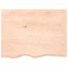 Bathroom Countertop 80x60 cm - Untreated Solid Oak Wood