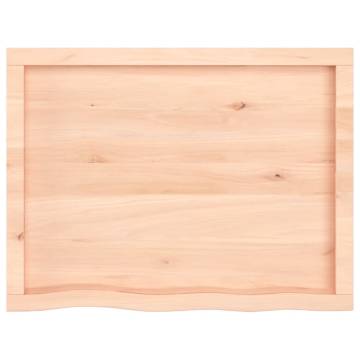 Bathroom Countertop 80x60 cm - Untreated Solid Oak Wood