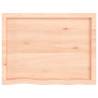 Bathroom Countertop 80x60 cm - Untreated Solid Oak Wood