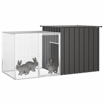 Rabbit Cage Anthracite 200x91x100 cm - Galvanised Steel