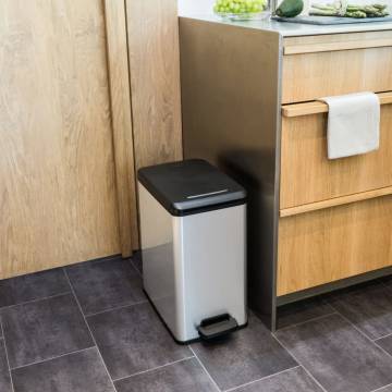 Curver Slim Pedal Bin Deco 25L Silver | Modern Waste Solution