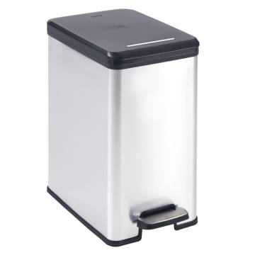 Curver Slim Pedal Bin Deco 25L Silver | Modern Waste Solution