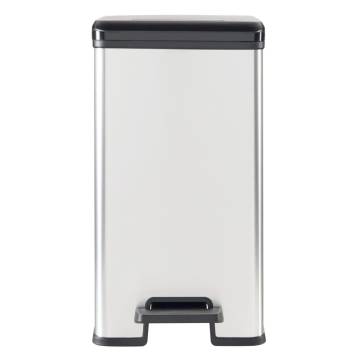 Curver Slim Pedal Bin Deco 25L Silver | Modern Waste Solution