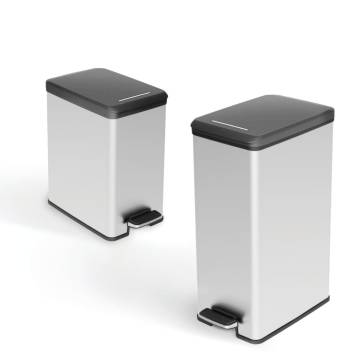 Curver Slim Pedal Bin Deco 25L Silver | Modern Waste Solution