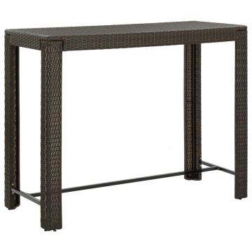 Garden Bar Table Brown - Modern Outdoor Poly Rattan Table