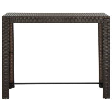 Garden Bar Table Brown - Modern Outdoor Poly Rattan Table