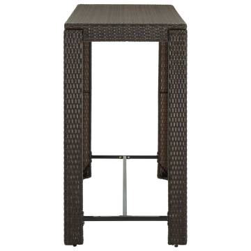 Garden Bar Table Brown - Modern Outdoor Poly Rattan Table