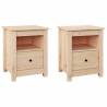 Elegant Solid Wood Pine Bedside Cabinets - Set of 2