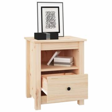 Elegant Solid Wood Pine Bedside Cabinets - Set of 2