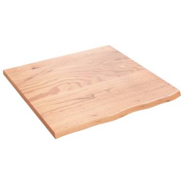 Light Brown Solid Oak Table Top 60x60x2 cm | HipoMarket