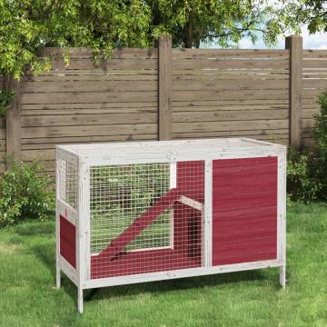 Rabbit Hutch Mocha 103x44x69.5 cm - Sturdy Solid Pine