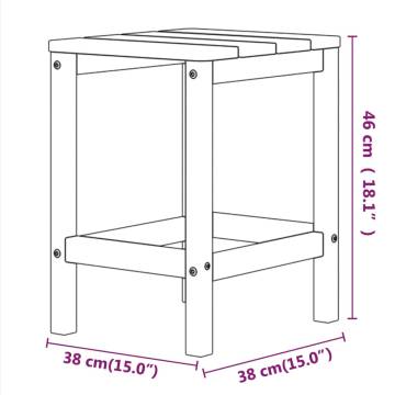 Garden Adirondack Table Anthracite 38x38x46 cm HDPE