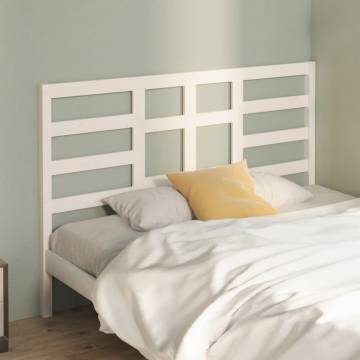 Stylish White Bed Headboard - Solid Pine Wood - 146x4x104 cm