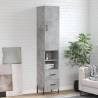 Highboard Concrete Grey 34.5x34x180 cm Engineered Wood Colour concrete grey Quantity in Package 1 Model 2 drawers 2 shelves 