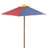 Kids' Picnic Table with Benches & Parasol - Multicolour Wood