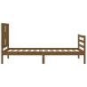 Honey Brown Bed Frame with Headboard - Solid Wood 90x200 cm