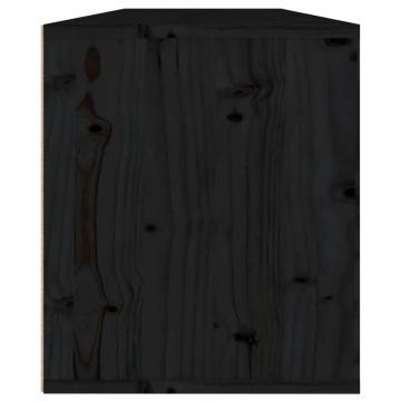 Wall Cabinets 2 pcs Black | Solid Pinewood | Hipomarket UK