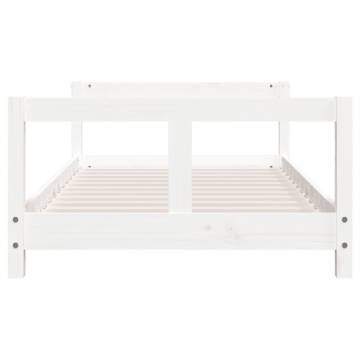 Kids Bed Frame White 80x160 cm - Solid Pine Wood