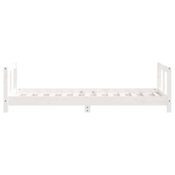 Kids Bed Frame White 80x160 cm - Solid Pine Wood