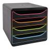 Exacompta Big-Box Desktop Drawer Set - 4 Drawer Organizer Black