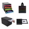 Exacompta Big-Box Desktop Drawer Set - 4 Drawer Organizer Black