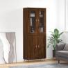 Highboard Brown Oak 69.5x34x180 cm Engineered Wood Colour brown oak Quantity in Package 1 Model 2 doors 