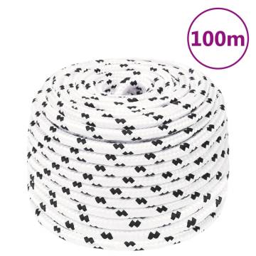 Braided Boat Rope 8mm x 100m - Durable Polyester for Marine Use