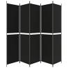 5-Panel Room Divider Black 250x220 cm Fabric | Hipomarket UK