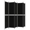 5-Panel Room Divider Black 250x220 cm Fabric | Hipomarket UK