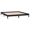 LED Bed Frame Black 160x200 cm - Solid Pine Wood Design