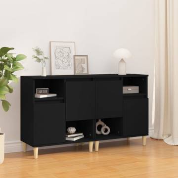 Modern Black Sideboards - Set of 2 | 60x35x70 cm