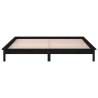 LED Bed Frame Black 160x200 cm - Solid Pine Wood Design