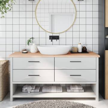 Untreated Solid Wood Bathroom Countertop 160x50 cm | HipoMarket