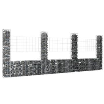 U-shape Gabion Basket with 4 Posts - Durable Iron Design