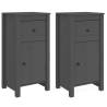 Elegant Grey Sideboards – 2 pcs Solid Pine Wood | Hipomarket