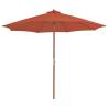 Outdoor Parasol with Wooden Pole 300 cm Terracotta Colour orange Quantity in Package 1 