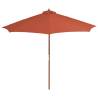 Outdoor Parasol with Wooden Pole 300 cm - Terracotta