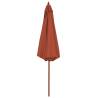 Outdoor Parasol with Wooden Pole 300 cm - Terracotta