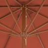 Outdoor Parasol with Wooden Pole 300 cm - Terracotta