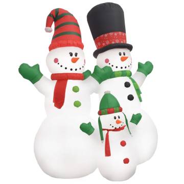 Inflatable Snowman Family with LEDs - 240 cm Christmas Decoration